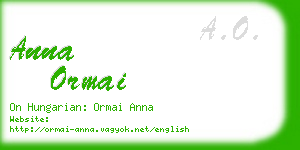 anna ormai business card